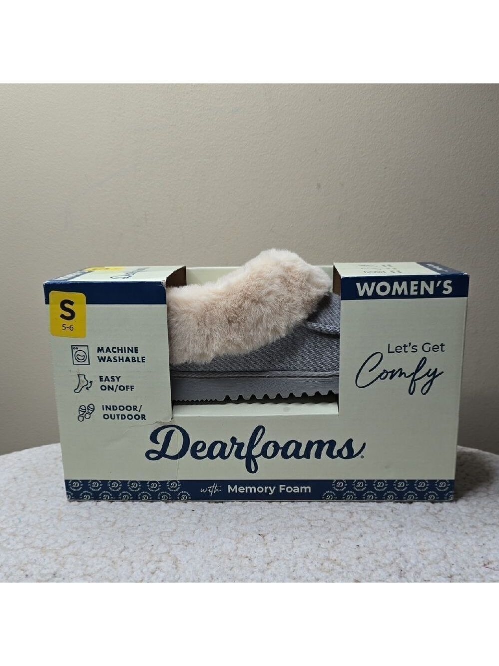 Dearfoams Women's Slippers Light Heather Grey Memory Foam